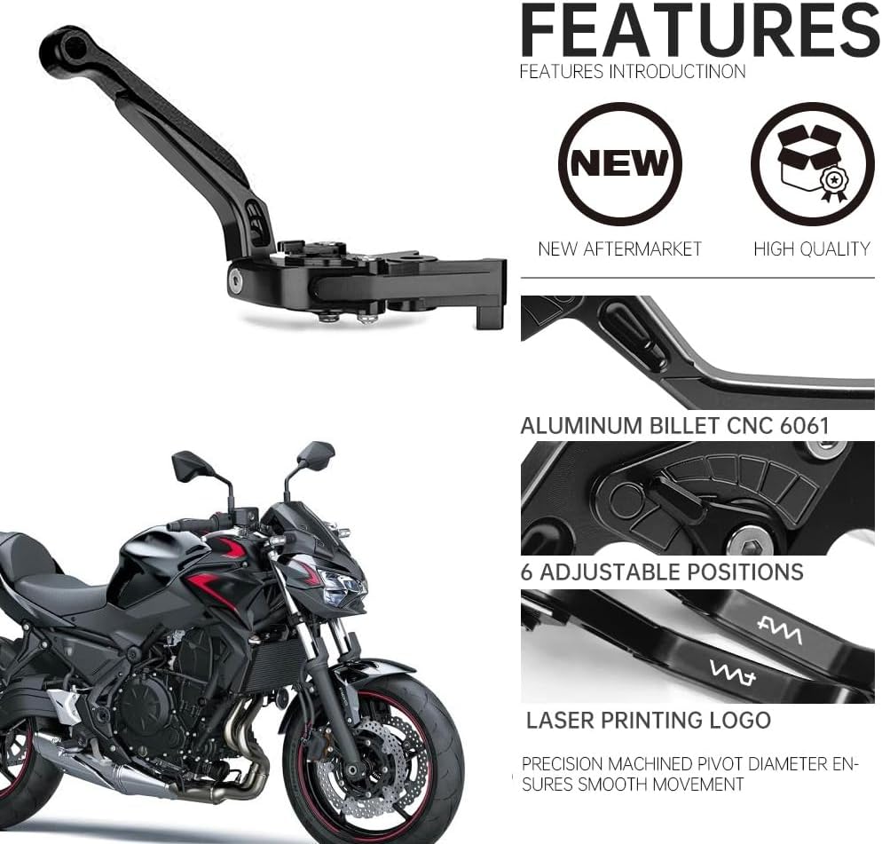 for Kawasaki Z650 2017-2025 Adjustable Folding Extendable Handle Brake Clutch Levers Accessories Hand Brake Lever