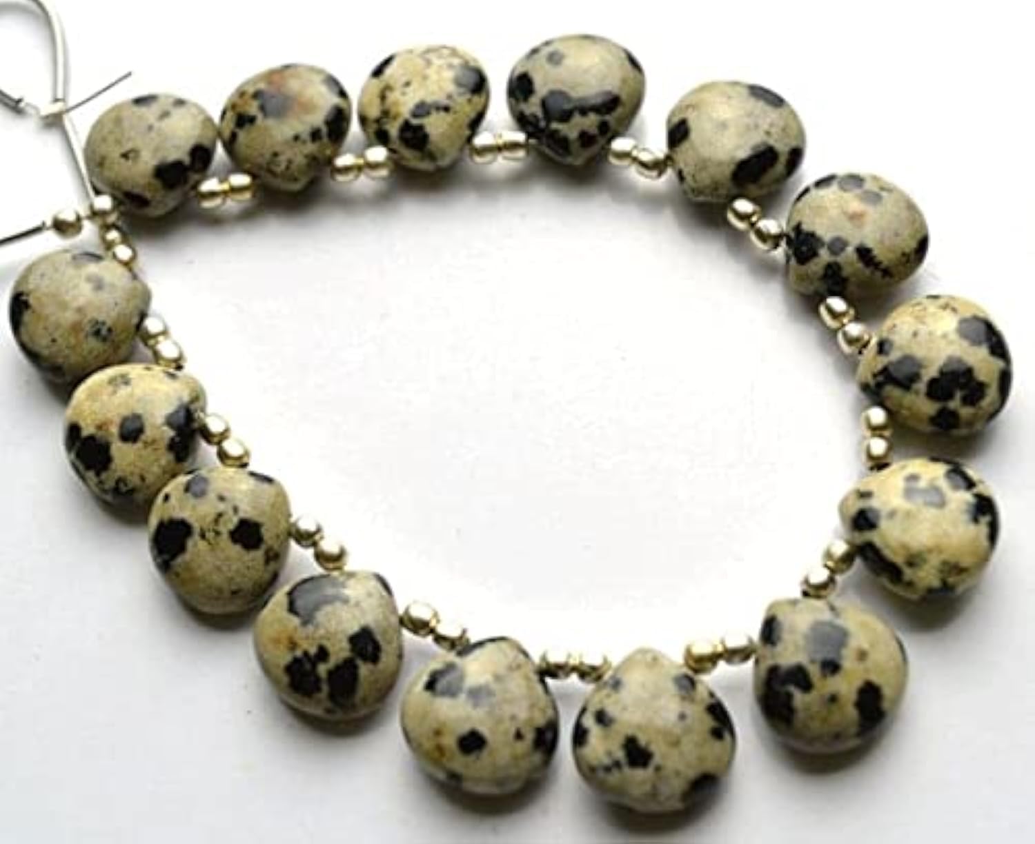 Jaspe dalmatien naturel en cœur 12mm pour la création de bijoux uniques