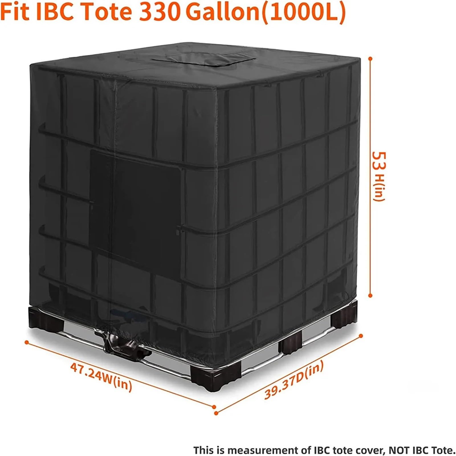 Funda deposito IBC Tanque de Agua 330 galones Cubierta de Bolsa Cremallera 420D Material de protección Solar Pesado 1000L Cubierta de protección de jardín al Aire Libre(Green)