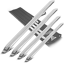 STAHLWERK Set of 4 500 | 600 | 700 | 800 mm Car Tyre Iron | Tyre Lever | Tyre Lever Made of Chromed Manganese Steel for Tyre Change