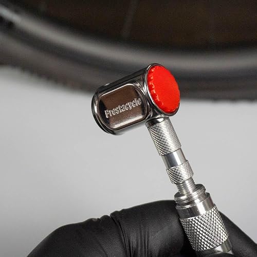Miniatura 8 de Prestacycle Pro Presta Head - Cabezal de bomba de neumático de bicicleta con bloqueo automático para válvulas sin cámara y Presta, diseño de acero