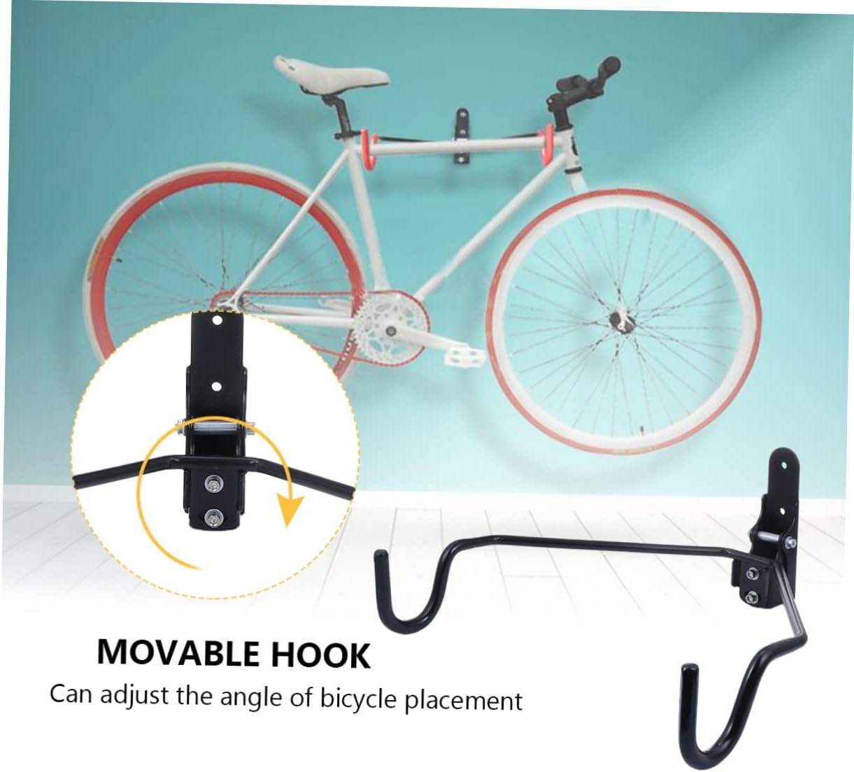 KOMBIUDA Trailer Rack Bike Wall Hanger for Garage Wall-mounted Indoor Bike Storage Rack Easy to Install Masonry