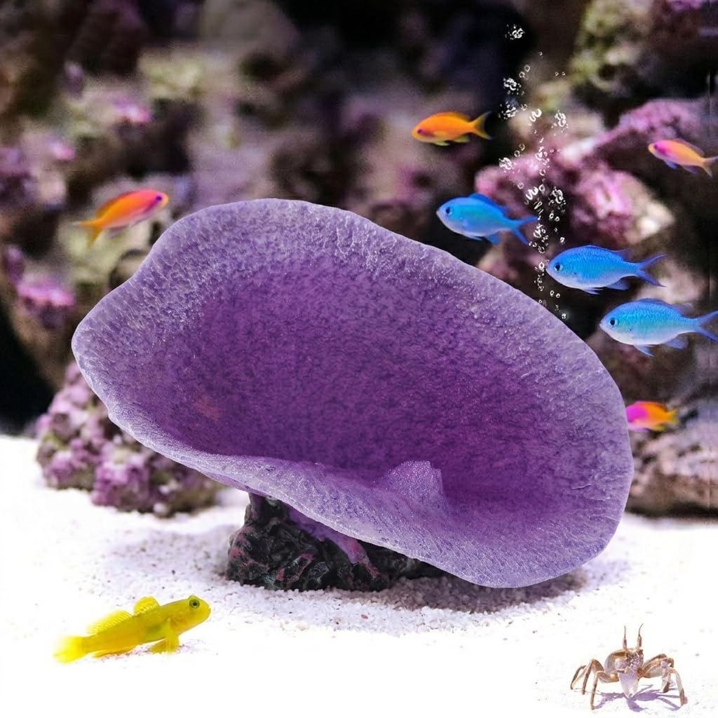 POPETPOP Artificial Coral Aquarium Decor 5.90X4.52X3.34In Resin Coral Ornament Fish Tank Decoration for Betta Fish Small Tanks Realistic Simulation