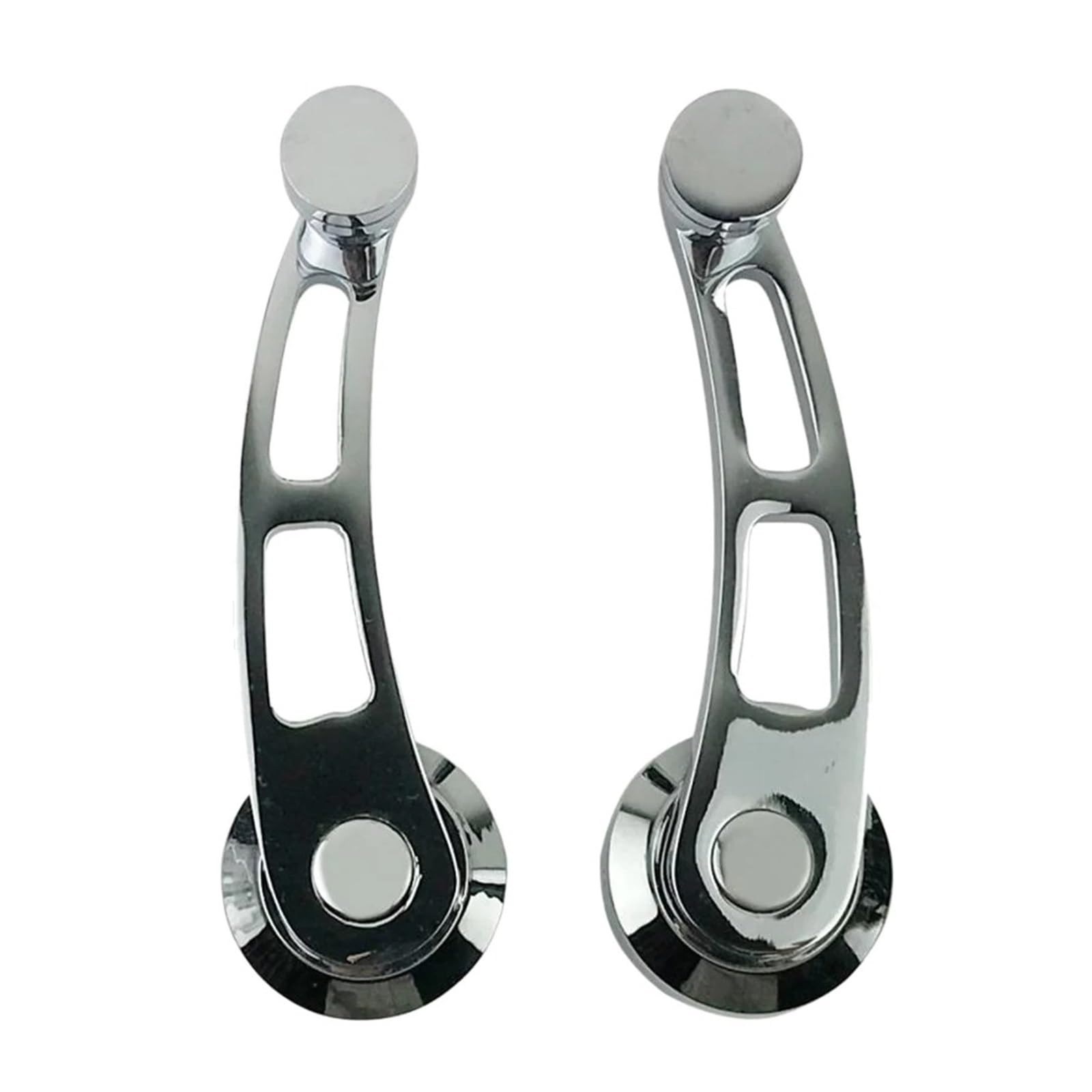 SAMWDK Glass Lifter 1 Pair Chrome Billet Aluminum 4-1/4 Window Crank Handle for Car Window Regulator