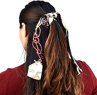 Vista 4 de Cinta elástica para el cabello, 3 unidades, diseño de cola de caballo, estampado vintage de moda