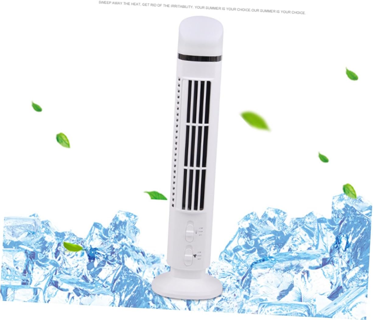 Usb Desk Cooling Fan with Light Mini Bladeless Tower Fan for Home Office Supplies Silent Compact Design White