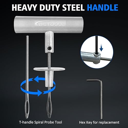 Miniatura 5 de BETOOLL Kit de reparación de neumáticos, kit de tapones para neumáticos con tapones para automóvil, motocicleta, Jeep, RV, ATV, SUV, camión,