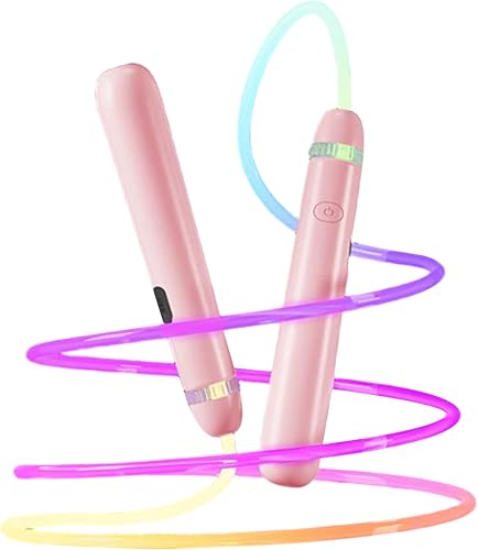 Cuerda de saltar para niños, cuerda de saltar para niños y adultos, LED brillante ajustable que salta colorido y luminoso para fitness y