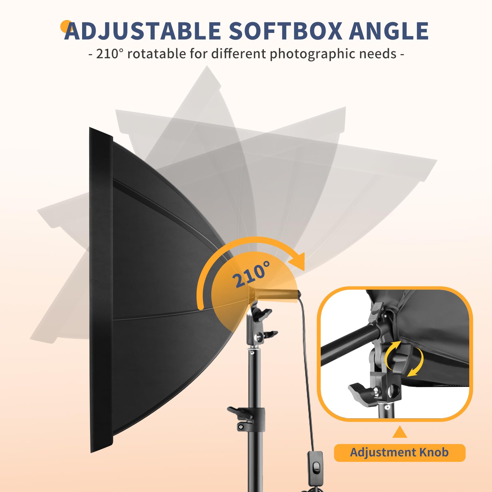 UBeesize Softbox Photography Lighting Kit, 20'' x 20'' Professional Softbox Lighting Kit with 85W 3000-7500K LED Bulbs, Studio Lights for Photography/Live Streaming/Video Recording