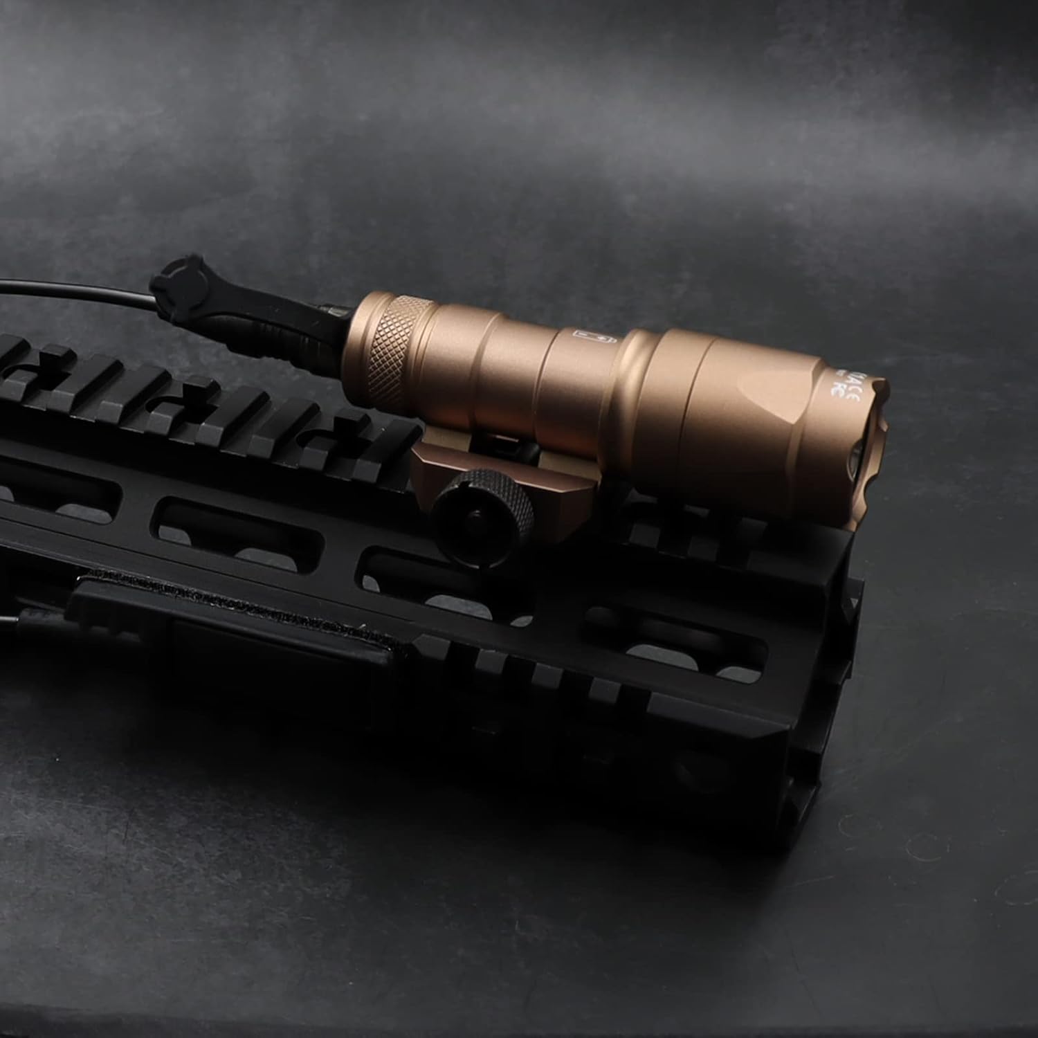 M300A Mini Light LED Whitelight with Strobe Rifle Weapon Light with Remote Pressure Switch Tactical Flashlight 400 Lumens (Brown, M300A)