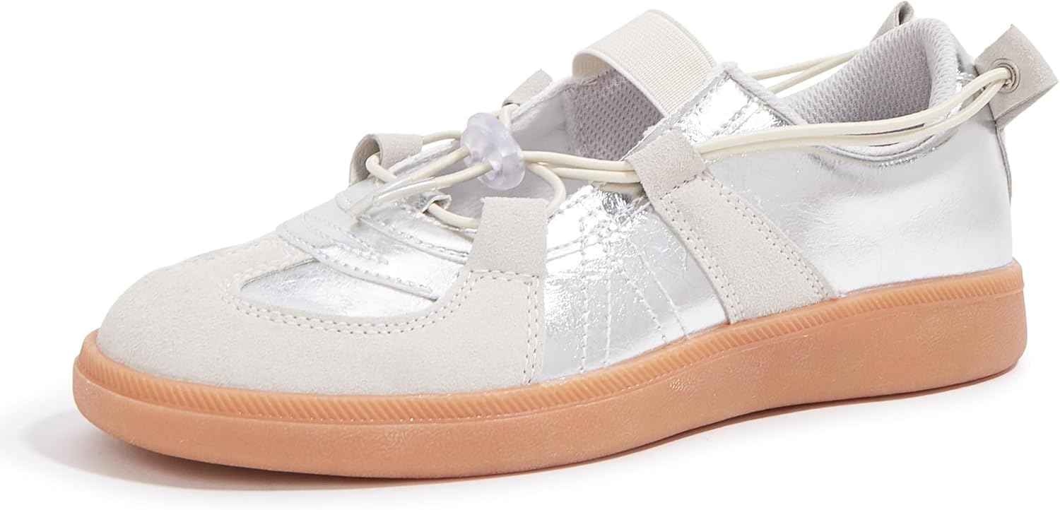LUCKY STEP Women's Ballet Fashion Sneakers Casual Comfortable Retro Flats Lightweight Breathable Skate Shoes