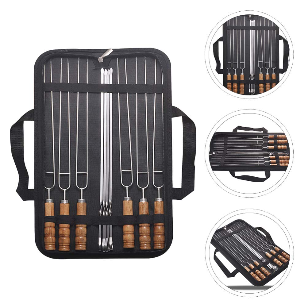 Marshmallow Vegetariani Spiedini a Doppia Punta Barbecue Barbecue in Acciaio Inossidabile Shish Kabob Spiedini Bastoncini for Fuoco da Campo Braciere e Salsiccia Barbecue 10 Pezzi Accessori for Fondut