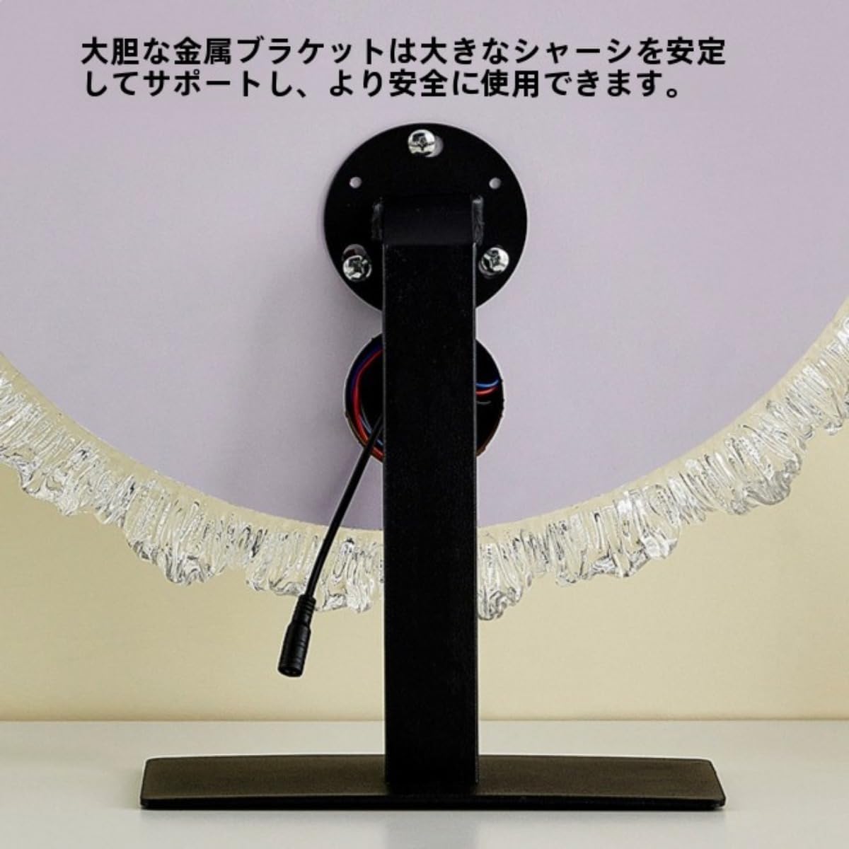 ハリウッド俳優の化粧鏡、卓上、大型、明るいLED、スタイリッシュ、クリスタル、3色照明、無段階調光、ライト付き、角度調節可能、化粧台