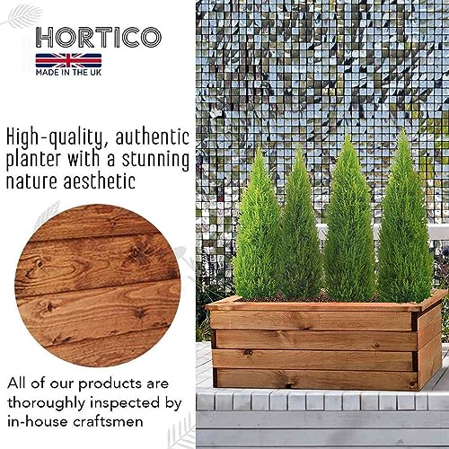 Hortico Set of 2 Wooden Planters for Garden Trough Plant Pots Outdoor | Decking Planters | Fully Assembled H31.5 L82 W41 cm, 105.9L, Made in the UK - Image 2