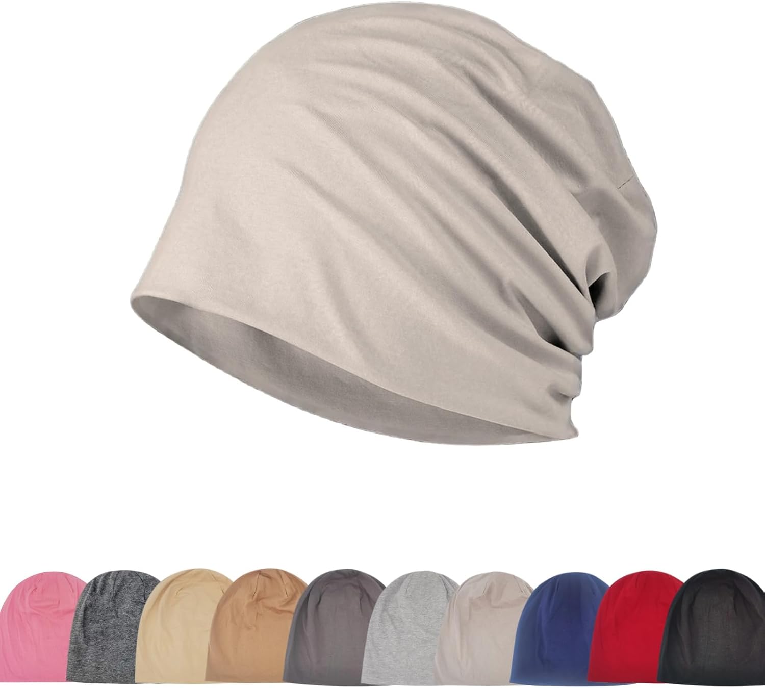 Slouchy Double‑Layer Cotton Warm Beanie Hat