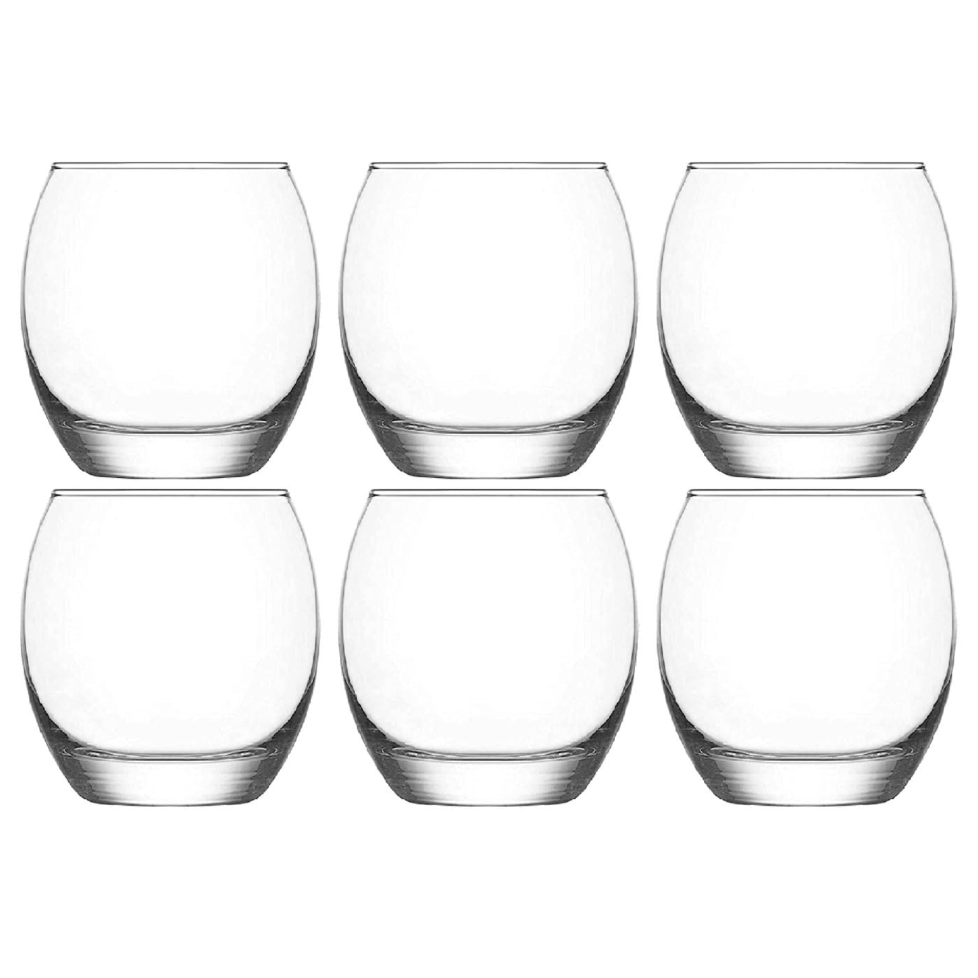 Acan Tradineur - Pack de 6 Cajas de 6 Vasos Modelo Empire - Capacidad: 405 ml - Fabricado en Vidrio Resistente - Apto para lavavajillas - Tamaño aprox: Ø 7 x 9,5 cm - 36 Uds Totales.