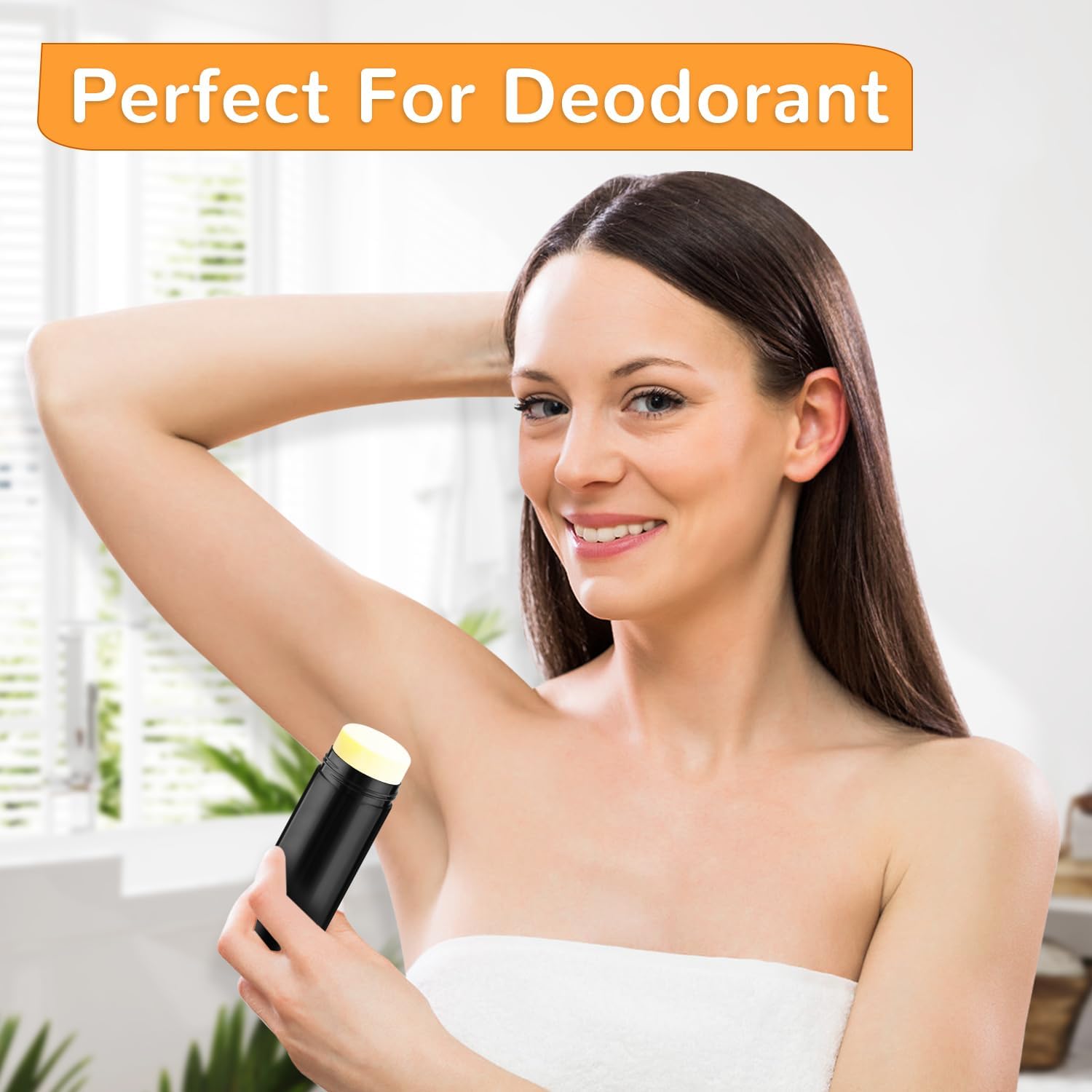 15 Pcs 60ml/2oz Plastic Deodorant Containers Empty Filling Stick Tube Deodorant Bottles for DIY Cosmetic Lotion Bar Sunscreen Lip Balm Crayon - Black