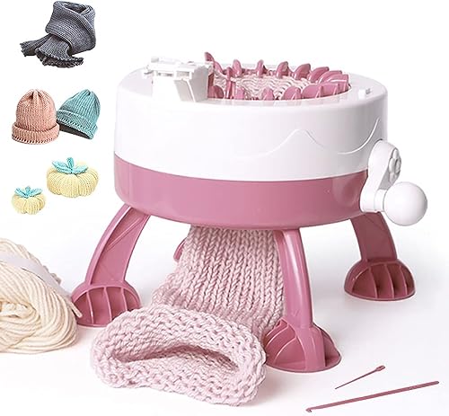 Yohencin Máquina de tejer, 22 agujas, telar de tejido inteligente, tabla de tejer, máquina giratoria de doble tejido, máquina de lana de artefacto