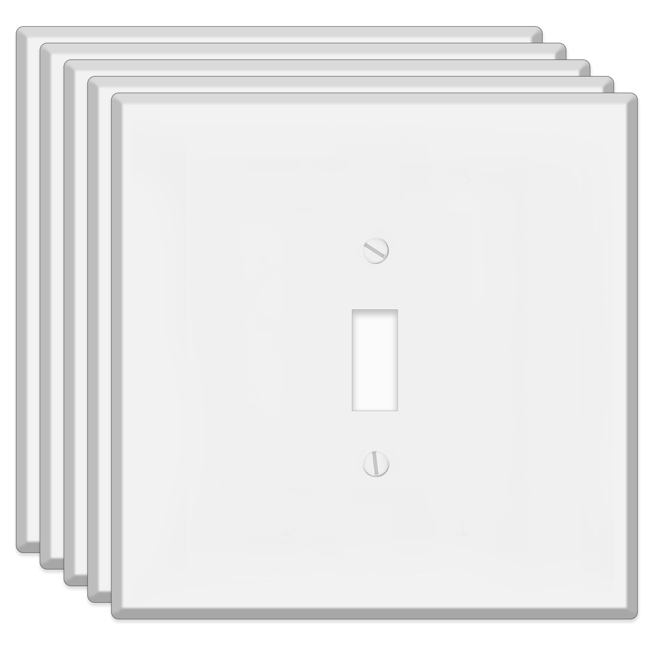 Façades Jumbo métal blanc lot de 5 haut de gamme pour appareillage électrique