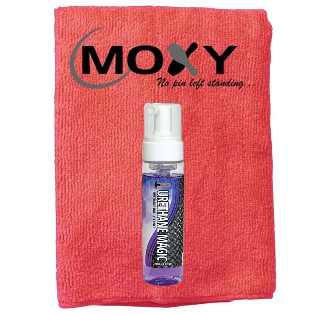 Bowlerstore Products Hammer Urethane Magic Bowling Ball Cleaner -7 oz with Moxy Micro Fiber Cleaning Towel (Red)