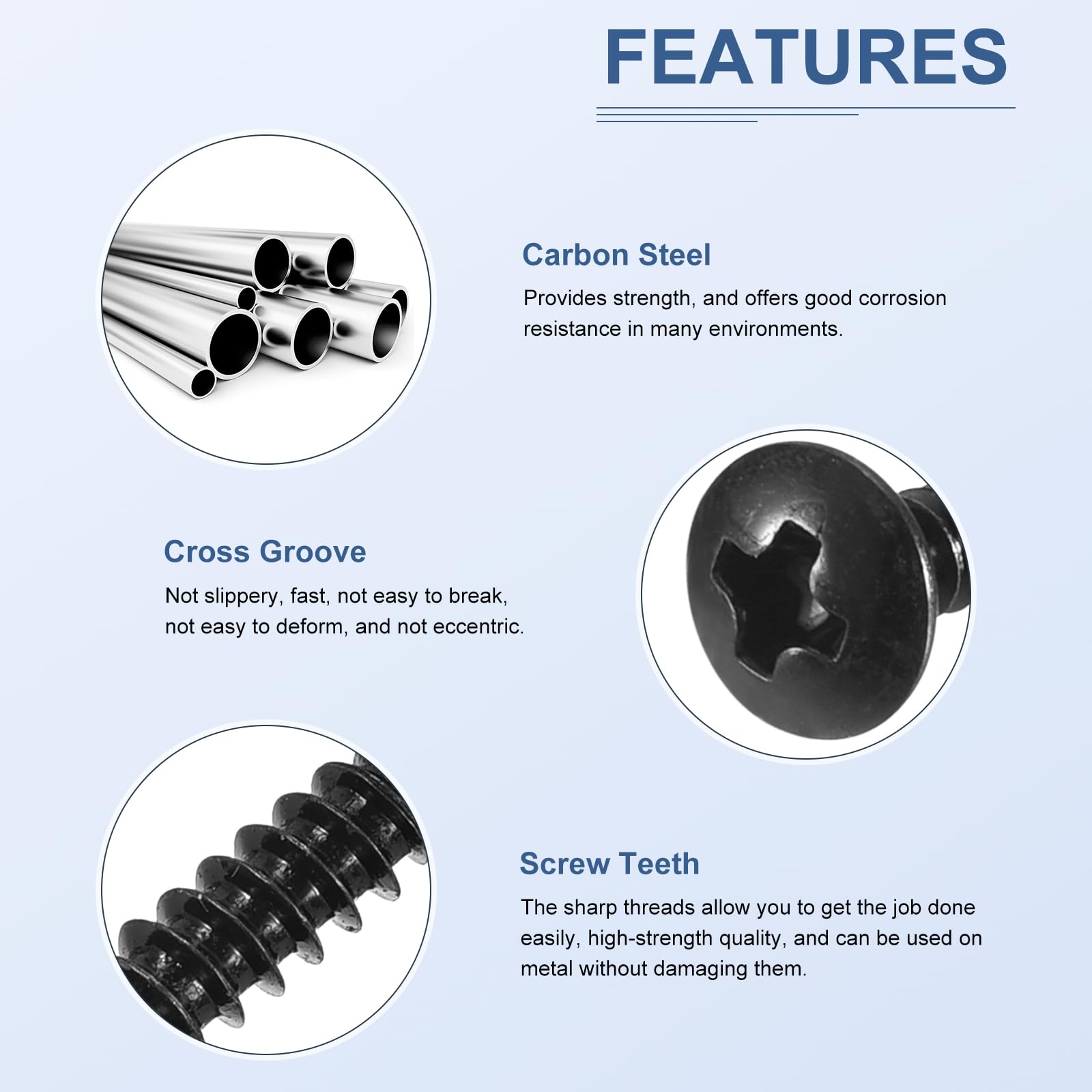 DTGN Sheet Metal Screws Assortment Kit, 125Pack, for Wood Furniture - Image 3