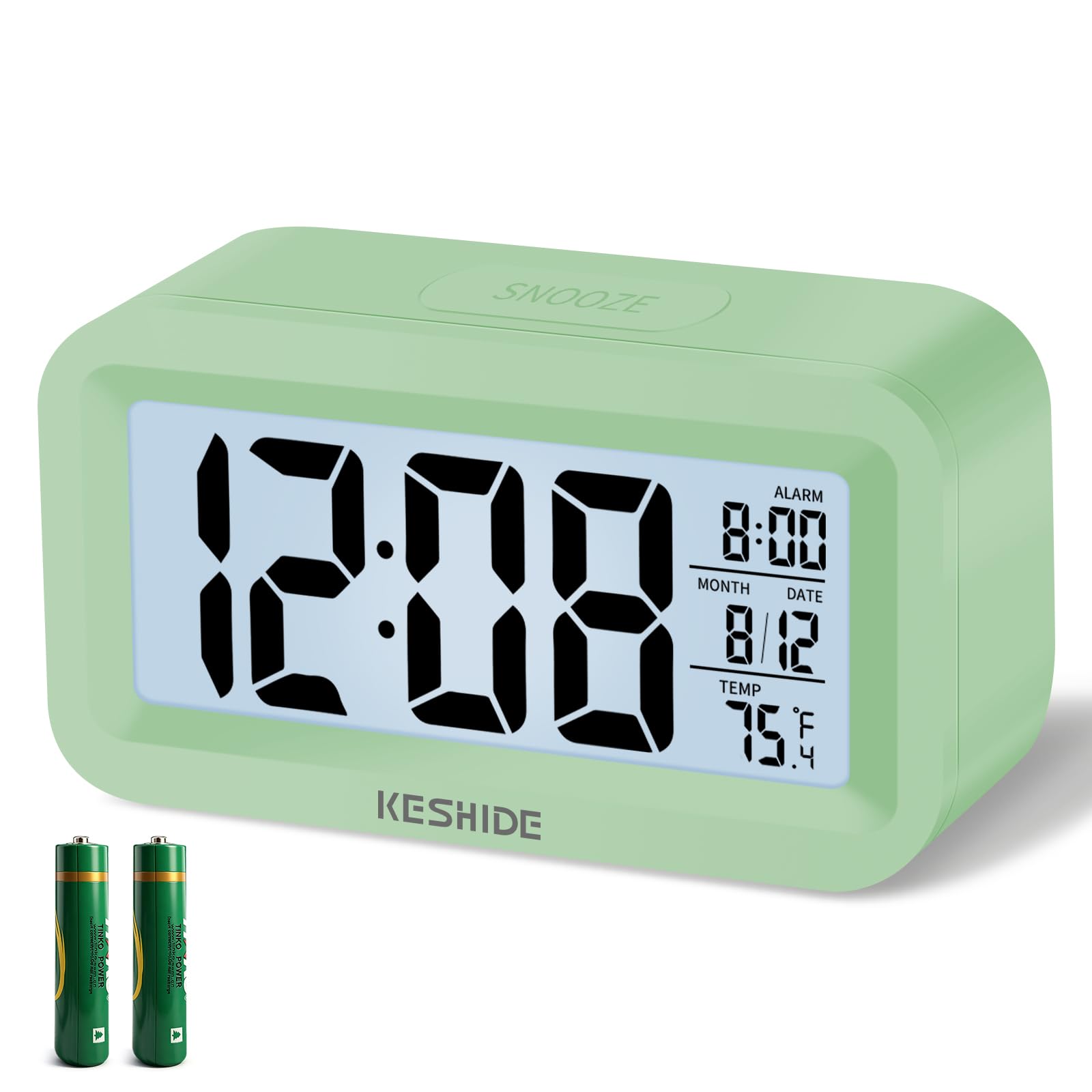 Travel Digital Alarm Clock,Battery Operated with Backlight, Indoor Temperature, Desk Small Clock,Snooze Model,12/24H Display for Bedrooms Heavy Sleepers Kids Travel Bathroom