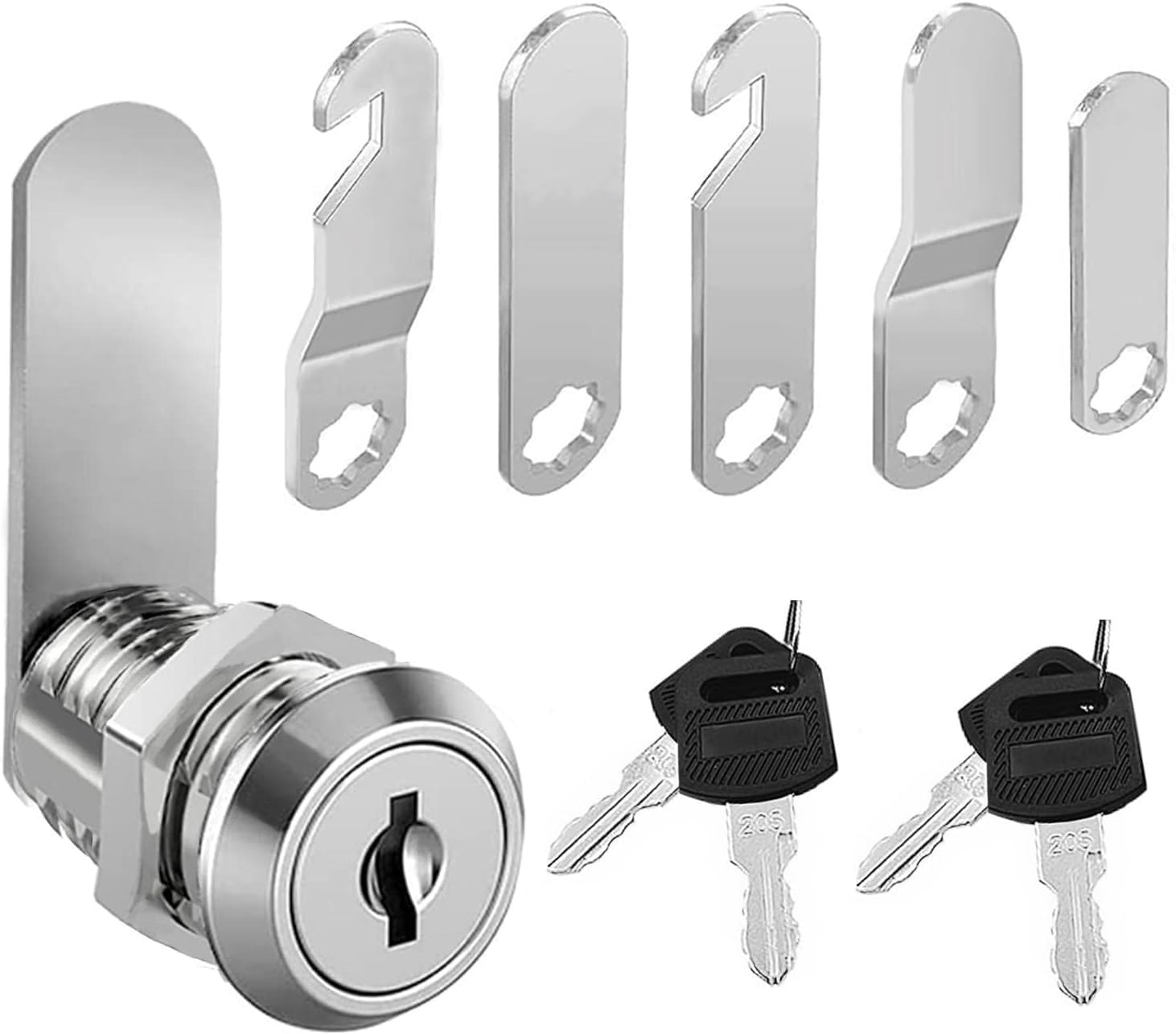 qingmeng Candado de buzón de 20 mm con 5 diferentes placas de cerradura, 4 llaves, buzón cerradura, cerradura de buzón, cerradura para puertas de armario, muebles