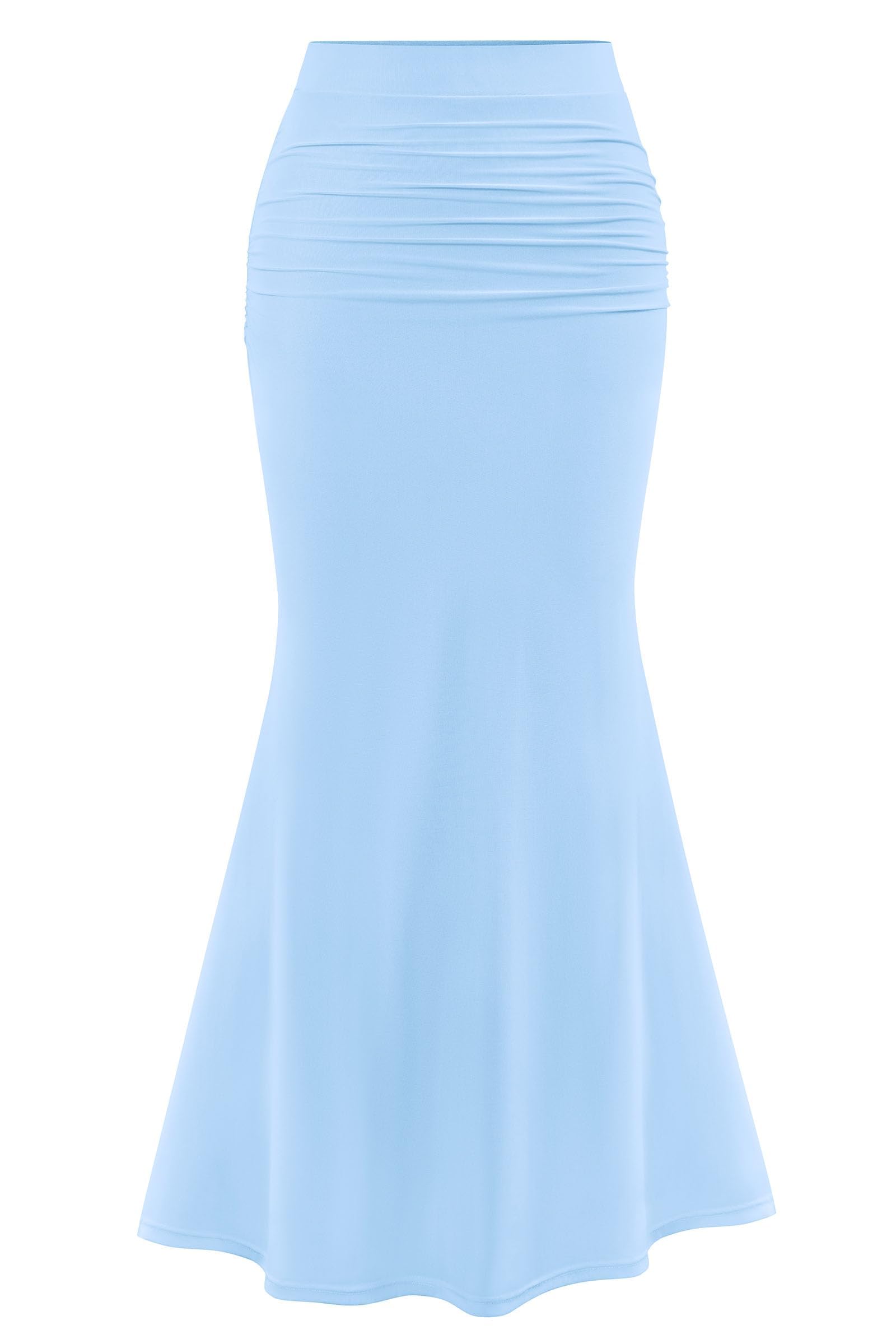 PRETTYGARDEN Women Fitted Mesh Mermaid Skirt 2025 Spring Summer Casual High Waisted Ruched Maxi Long Bodycon Going Out Outfit