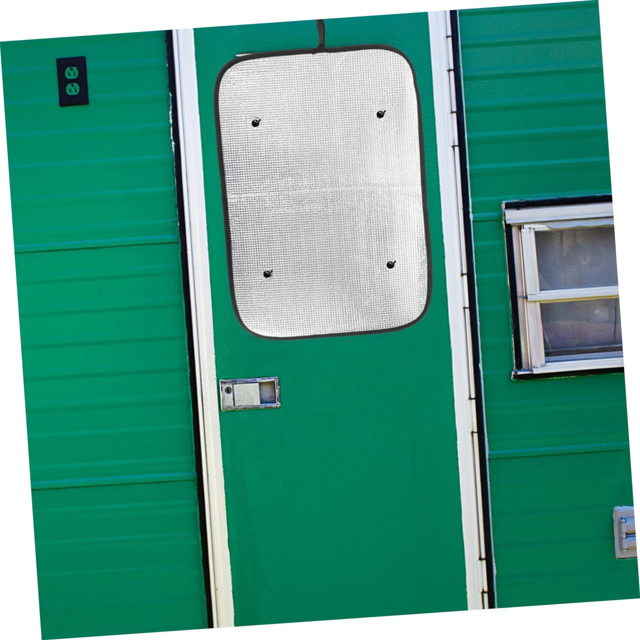 4pcs Rv Window Shade Blackout Insulated Camper Door Window Cover Suction Cup Installation Aluminum Foil Material