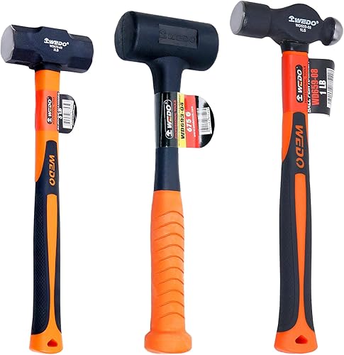 Miniatura 5 de WEDO Martillo de golpe muerto con mango de fibra de vidrio de 24 onzas (1.5 libras), martillo de mazo de goma, diseño a prueba de golpes, superficie