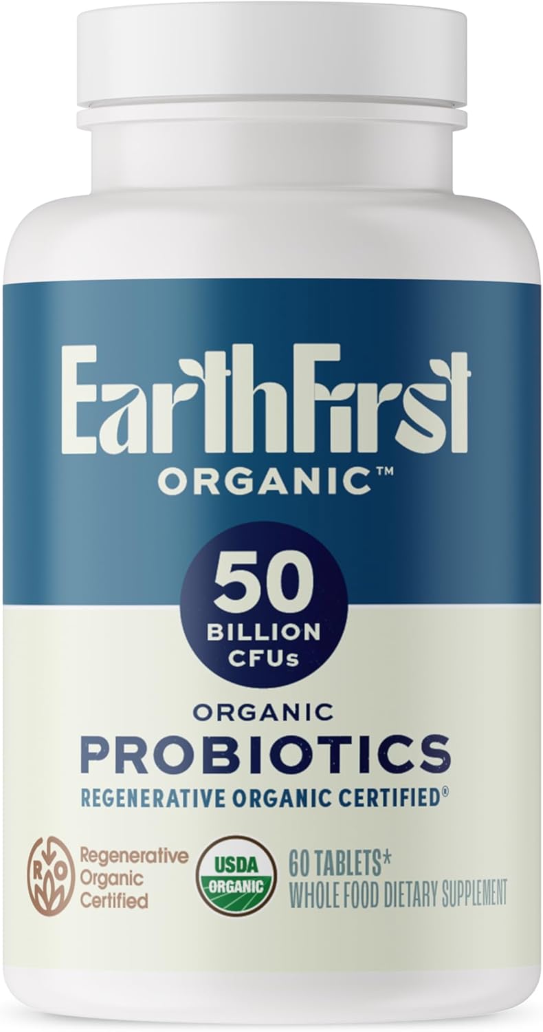 Probiotic 50B CFU with Beef Liver – Regenerative Organic Certified Daily Gut Health Supplement – Supports Digestion, Immune & Emotional Wellness – 60 Tablets
