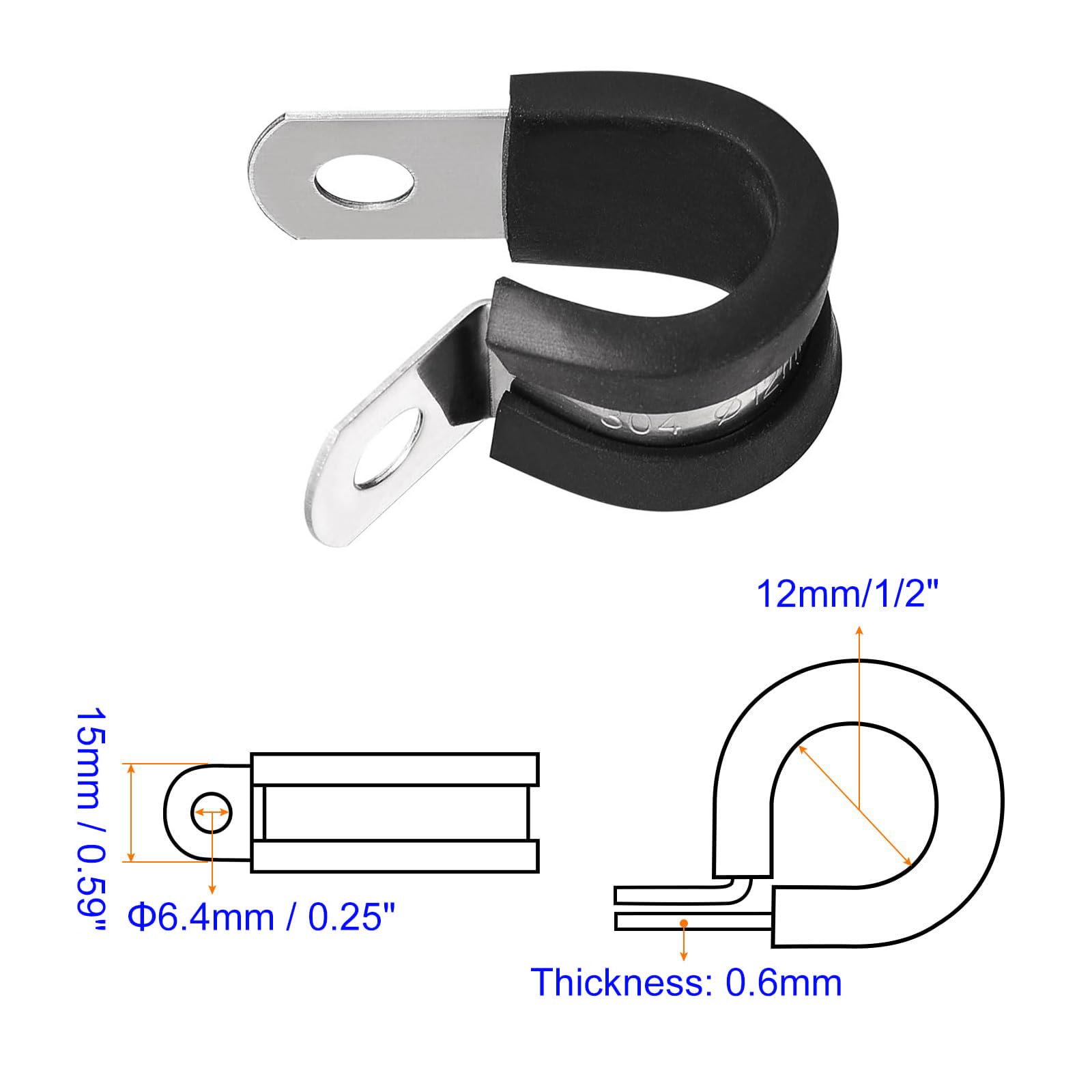 Unifizz 24Pcs 1/2 Inch(12mm) Cable Clamp - Image 2