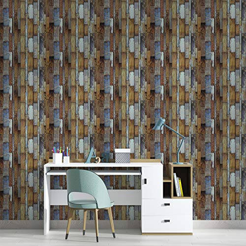 Image of DWELLSINDIA Vintage Wood Self Adhesive Wallpaper Waterproof, Scratch Resistant, Laminated 41x244 CM