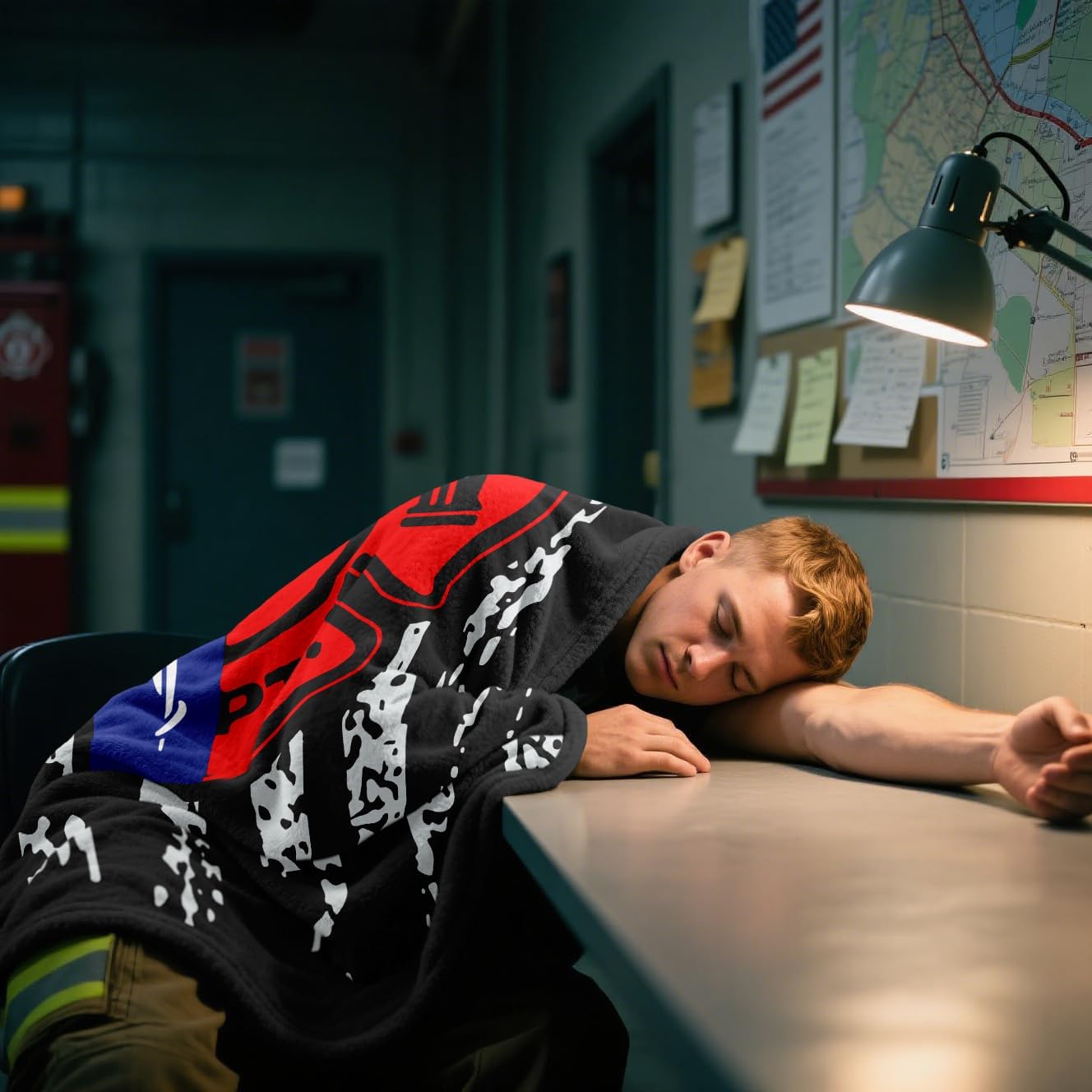 Firefighter EMT Throw Blankets Birthday Gift Idea for Men Dad Husband Son Friend 80"x60" - Practitioner Fireman Firewoman EMS Blanket For Fire Fighter FD Department First in Last Out Responder