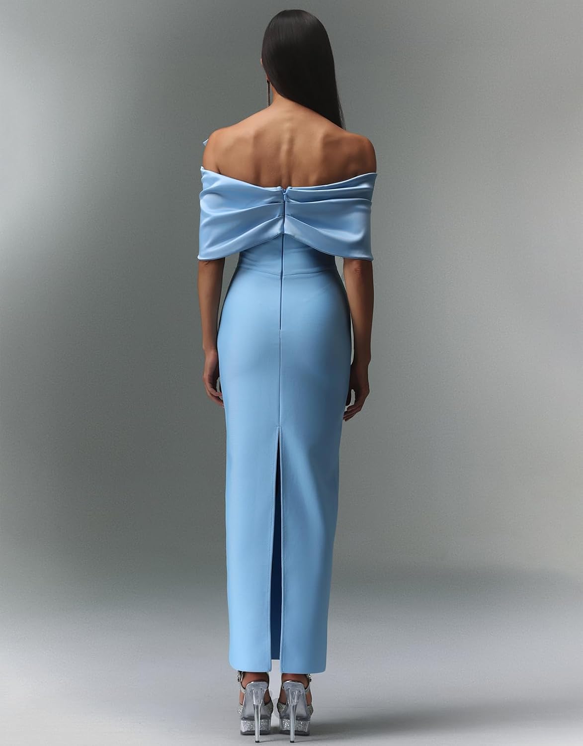 BELLA BARNETT Charming Light Blue Bow Detail Bodycon Bangdage Garden Party Dress
