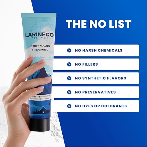 Miniatura 7 de Pasta de dientes Larineco Nano Hidroxiapatita – Pasta de dientes remineralizante sin sulfatos – Cuidado del esmalte, blanqueamiento suave, dientes