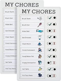 Memo Plastic Board, 2Pcs Chore Chart Memo Boards,Detachable Message Board,Portable Memo Board,Chore Chart Detachable and Reusable Memo Note Board,Plastic Checklist Board for Planning Reminder