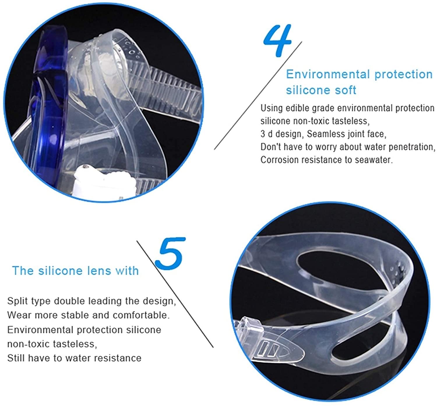 Masque de plongée Masques de plongée Masque de plongée avec tuba Masque de plongée sous-marine professionnel en silicone Équipement Tuba Adultes Anti-buée Lunettes de plongée étanches pour hommes