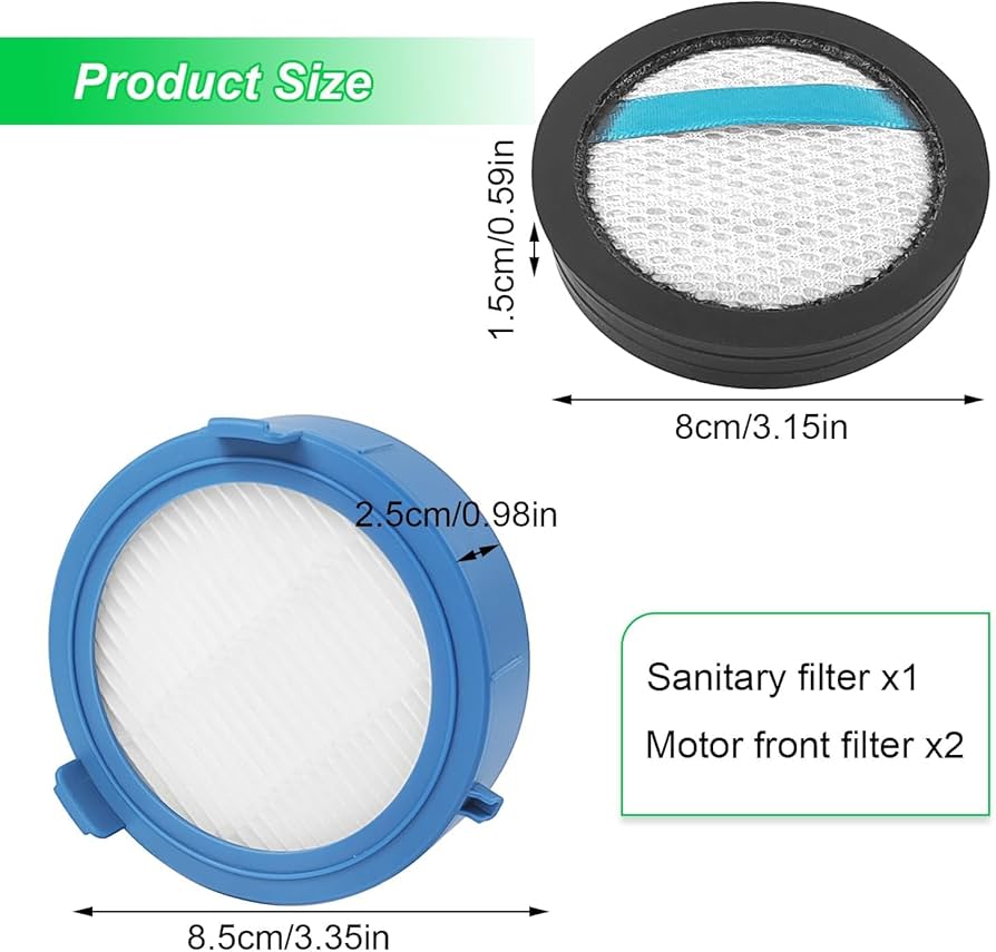 Filtro HEPA di ricambio per SunSare X7A-US e Fieety per aspirapolvere senza fili V7, design lavabile con spazzola per la pulizia (confezione da 2