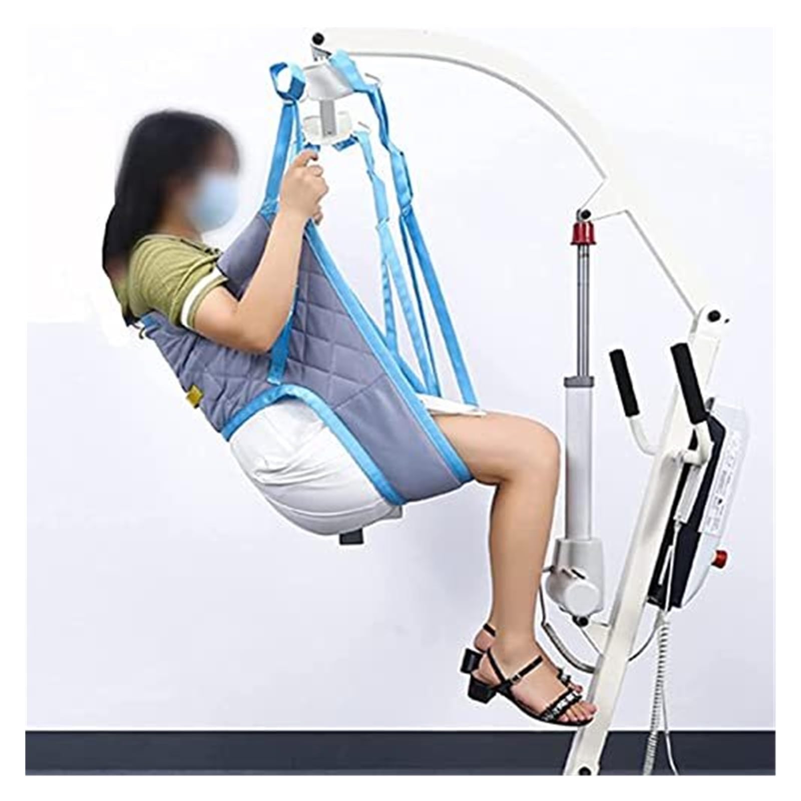 Arnés de Traslado para Higiene - Silla de Toilette para Grúa con 4 Correas Ajustables - Tejido de Poliéster Suave - Para Cama, Silla, Inodoro y Ducha - Ayuda a Domicilio