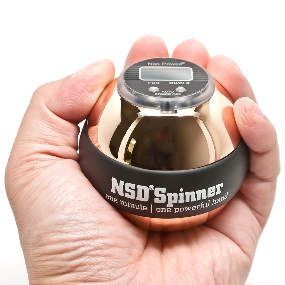 NSD PowerUltimate Winner's Precision Sterling Spinner Gyroscopic Wrist and Forearm Exerciser with Digital Speedometer, Lightweight Aluminum Rotor and Stainless Steel Shell