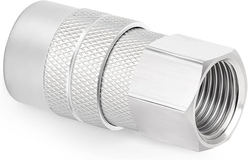 Miniatura 7 de GASHER Acoplador industrial femenino de 38 pulgadas, acoplador de aire de conexión rápida de flujo básico de 14