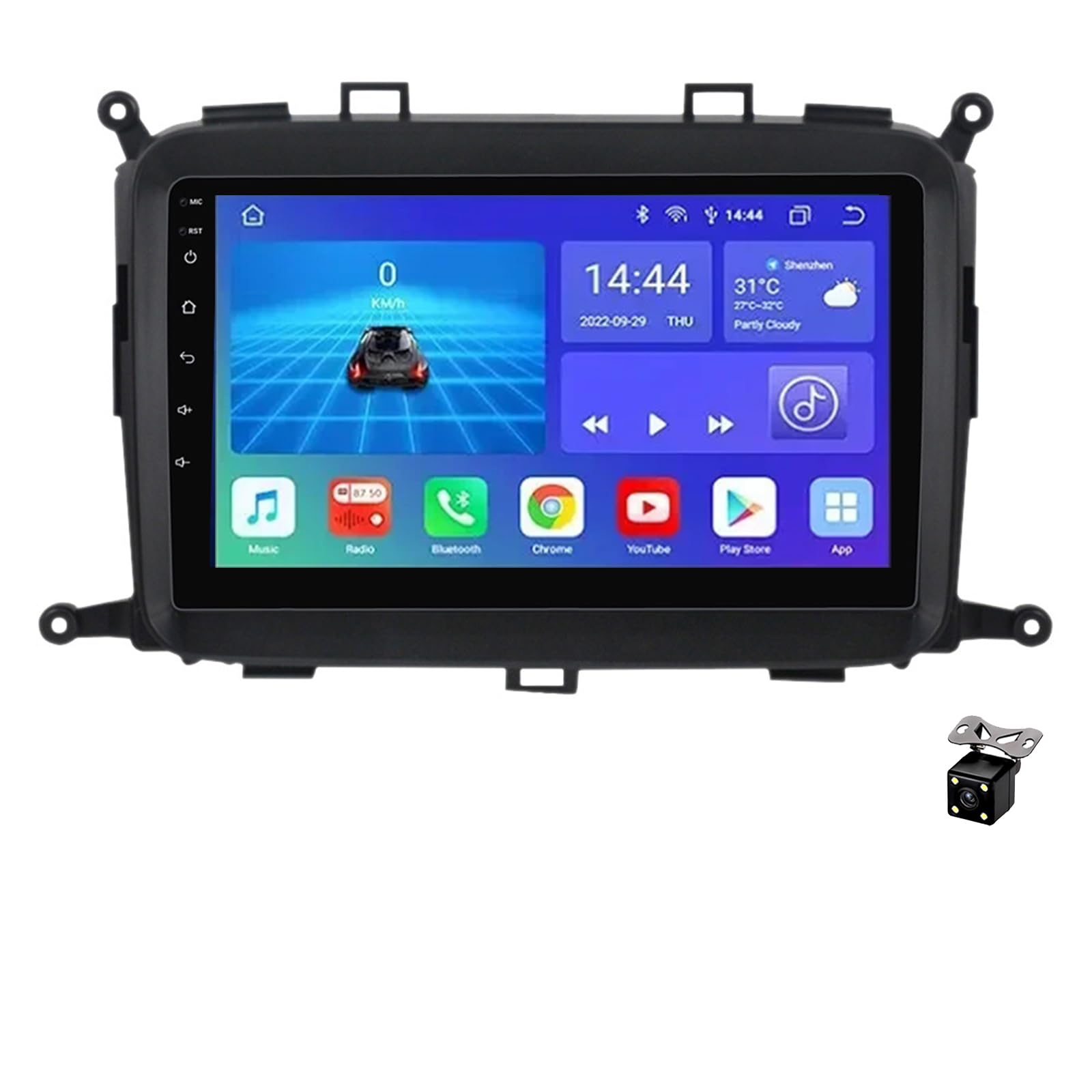 2K Autoradio 2 DIN per KIA Carens 2013-2018 con Wireless Carplay Android Auto 9 Pollici Auto Radio con RDS/GPS/WiFi/Bluetooth/Radio FM/Telecamera di Retromarcia