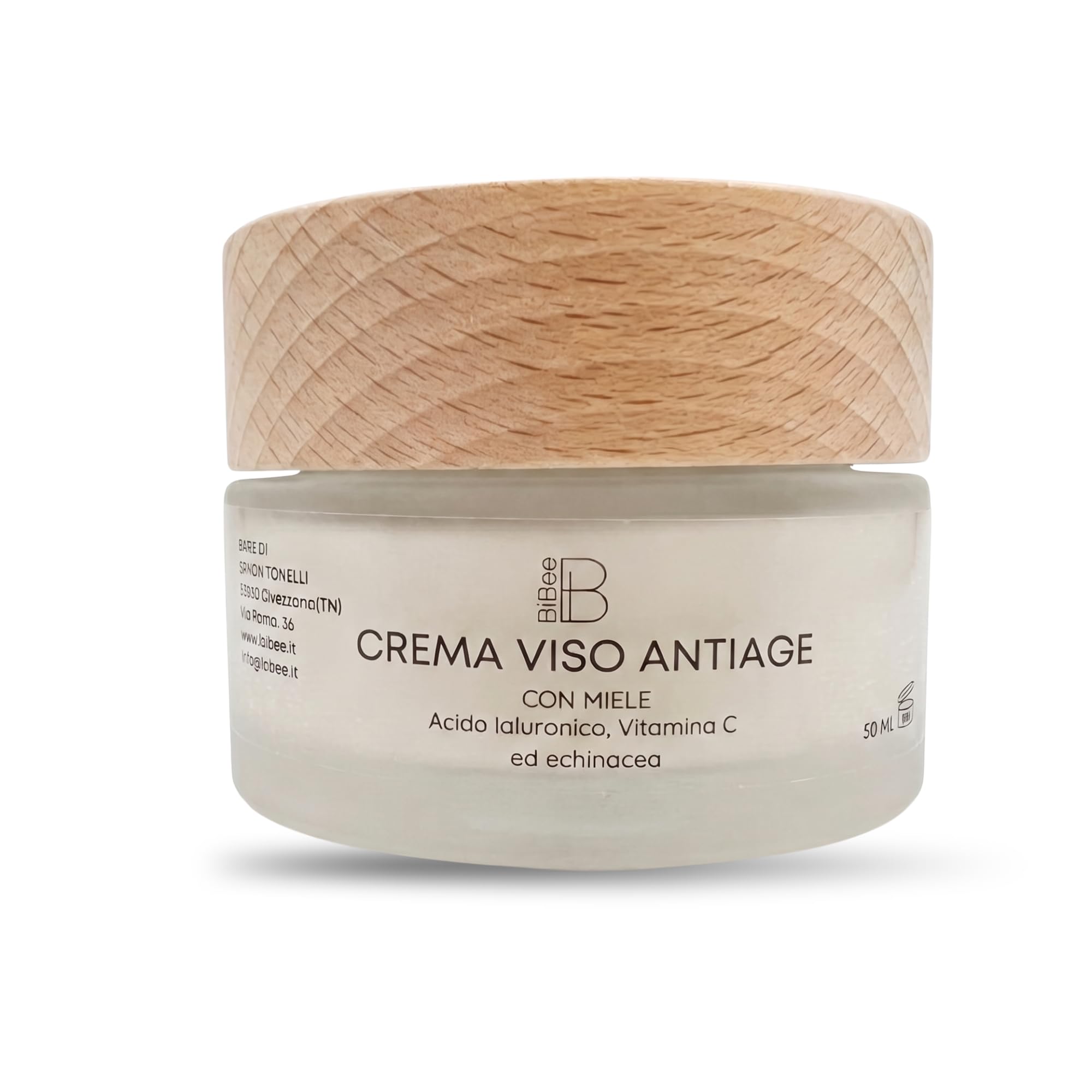 BiBee - Crema Viso Antirughe 60 anni con Acido Ialuronico e Miele 50ml