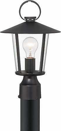 Crystorama Andover 1 Light Matte Black Outdoor Post