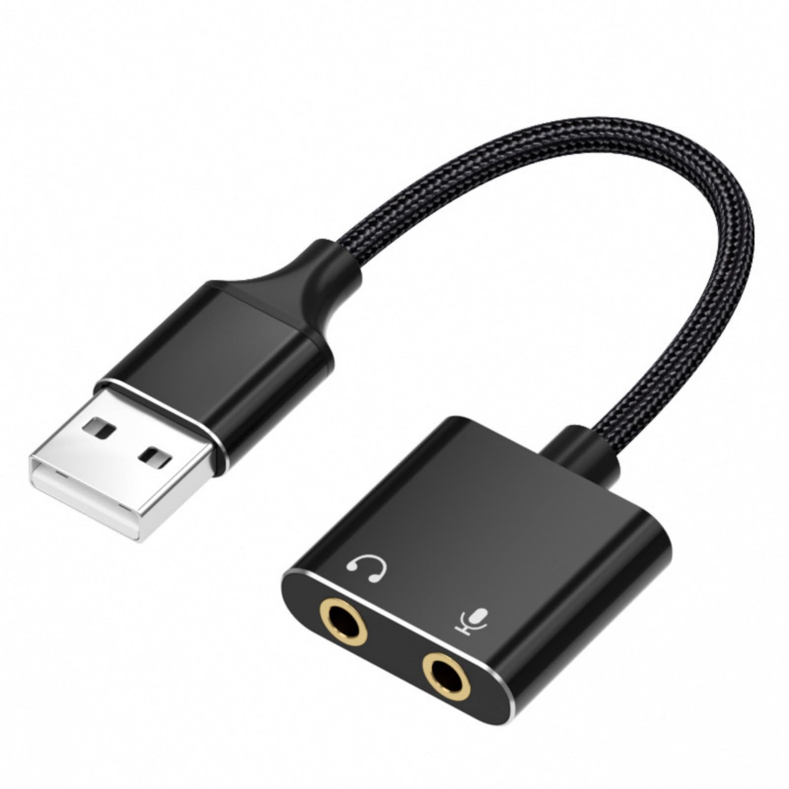 CHENZILIN USB to 3.5mm External Sound Card USB Adapter for Headphone Microphone Enhances Music and Compatibility