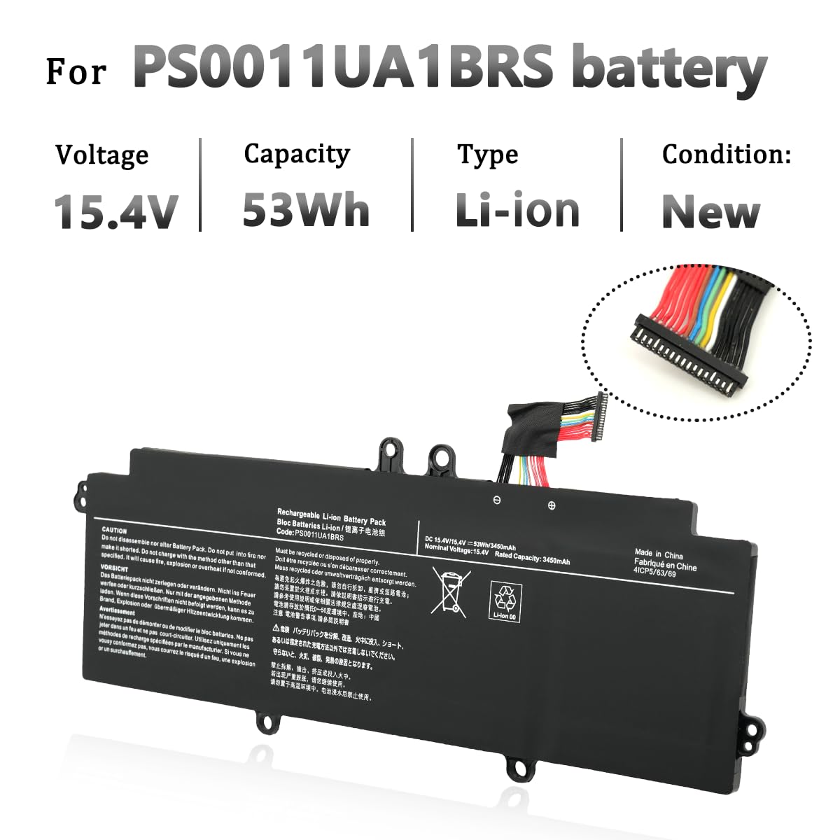 PS0011UA1BRS Laptop Akku für Toshiba Dynabook Portege X30L-K X30L-J PCR10A-009003 PCR10L-13L011 PCR10T-04N00X PCR12U Series 4ICP5/63/71 15.4V 53Wh