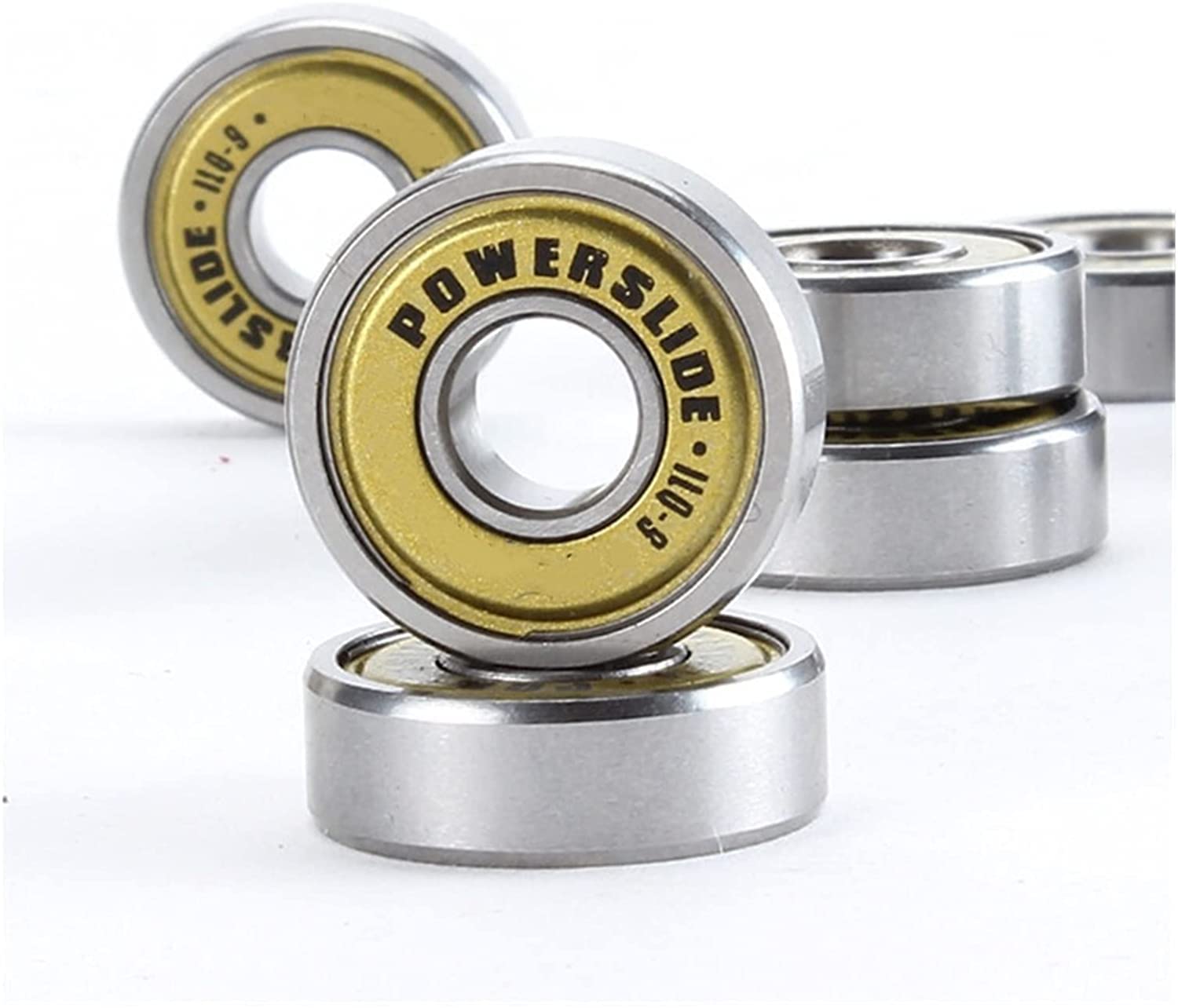 Rodamientos 16pcs Powerslide ILQ-9 608 Rodamientos de Patines en línea for Slalom Roller Skate 608zz Gold