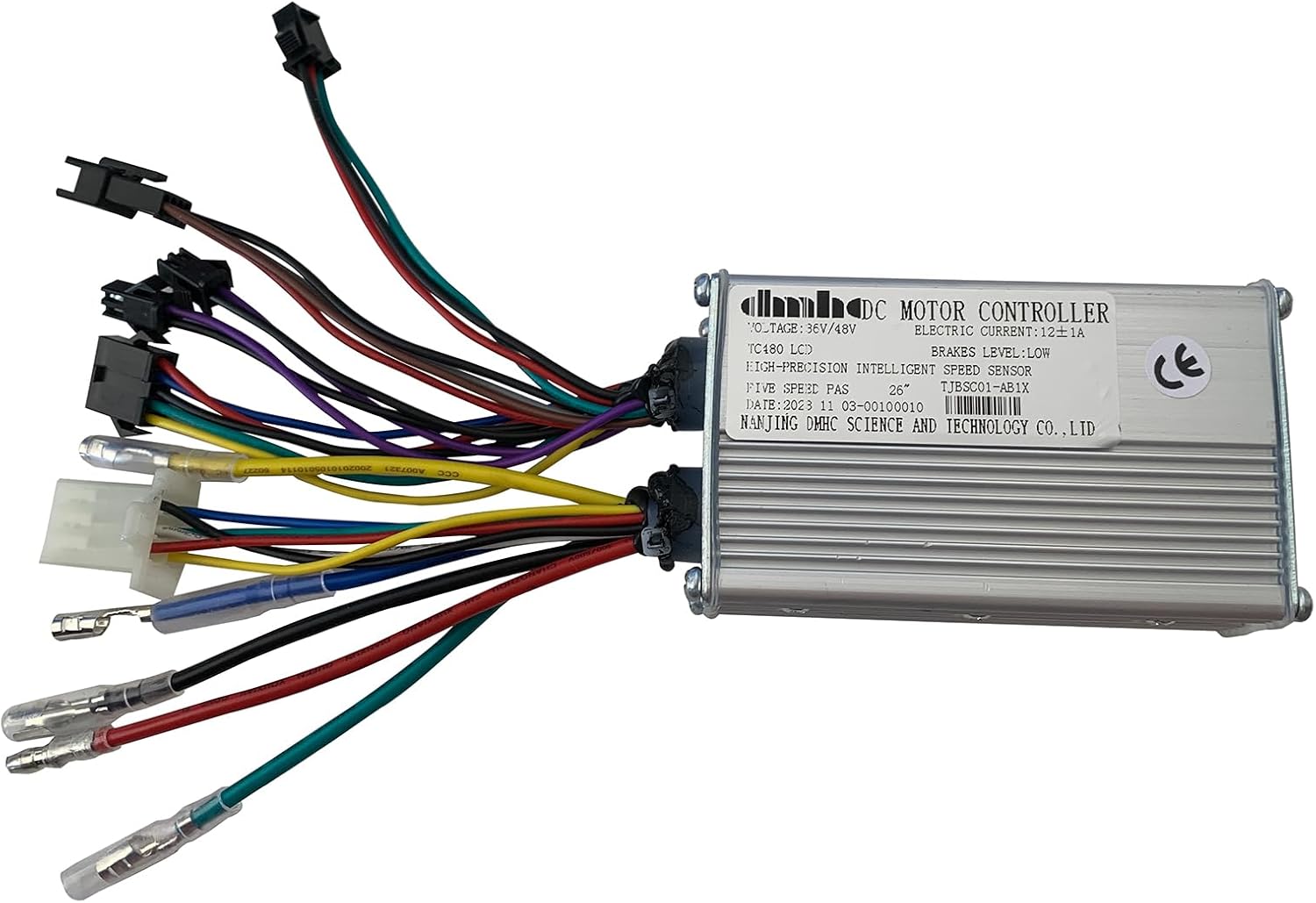 DHMC Electric Bicycle Controller, TJBSC01-AB1X 36V 48V Motor Speed Brushless Controller for Electric Bicycle, E-Bike Scooter Electric Scooter Tricycle Aluminium Alloy Electric Controller