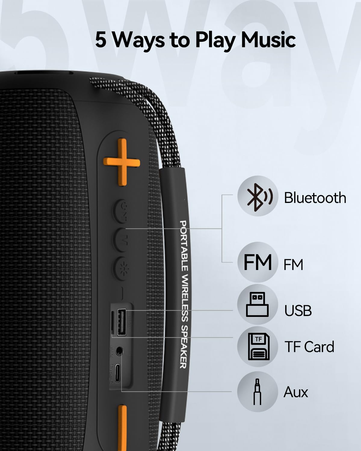 Tragbarer Bluetooth-Lautsprecher mit Licht, wasserdichte Karaoke-Maschine für Erwachsene und Kinder, lauter Klang und tiefer Bass, bis zu 8 Stunden Spielzeit, unterstützt Bluetooth/AUX/USB für
